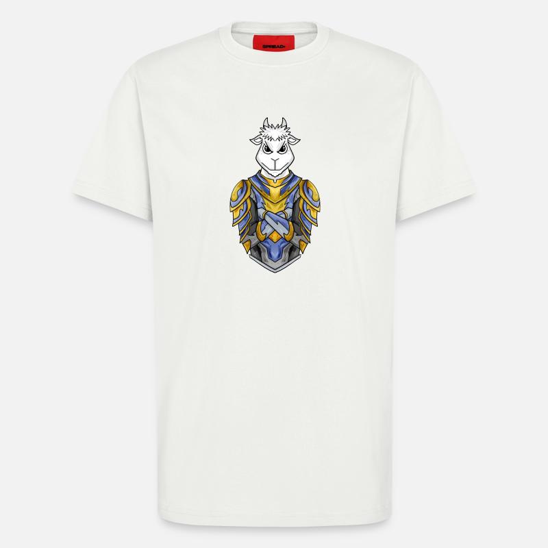 Chevalier Chèvre cool - T-shirt bio décontracté fabriqué en UE - OFF WHITE