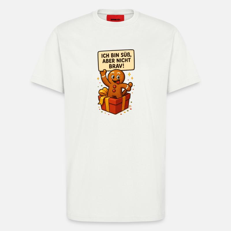 Süßer Lebkuchenmann im Geschenk - T-Shirt - made by SPREAD - OFF WHITE