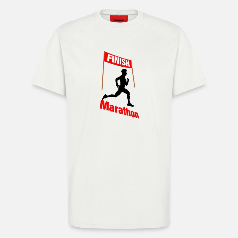 Coureur d’arrivée marathon – Victoire - T-shirt bio décontracté fabriqué en UE - OFF WHITE