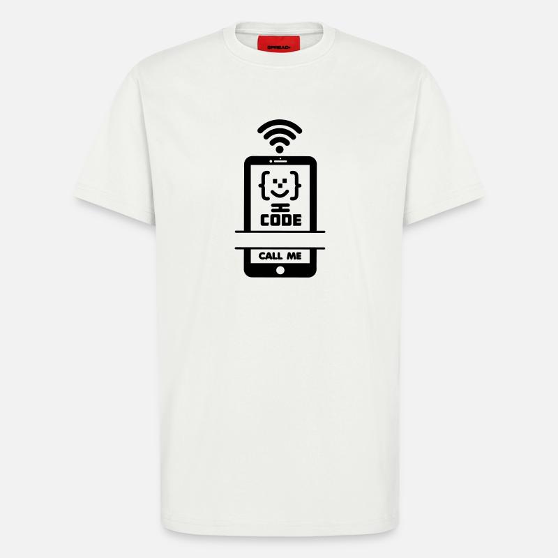 Call me phone coder gezchtje - T-Shirt - made by SPREAD - OFF WHITE