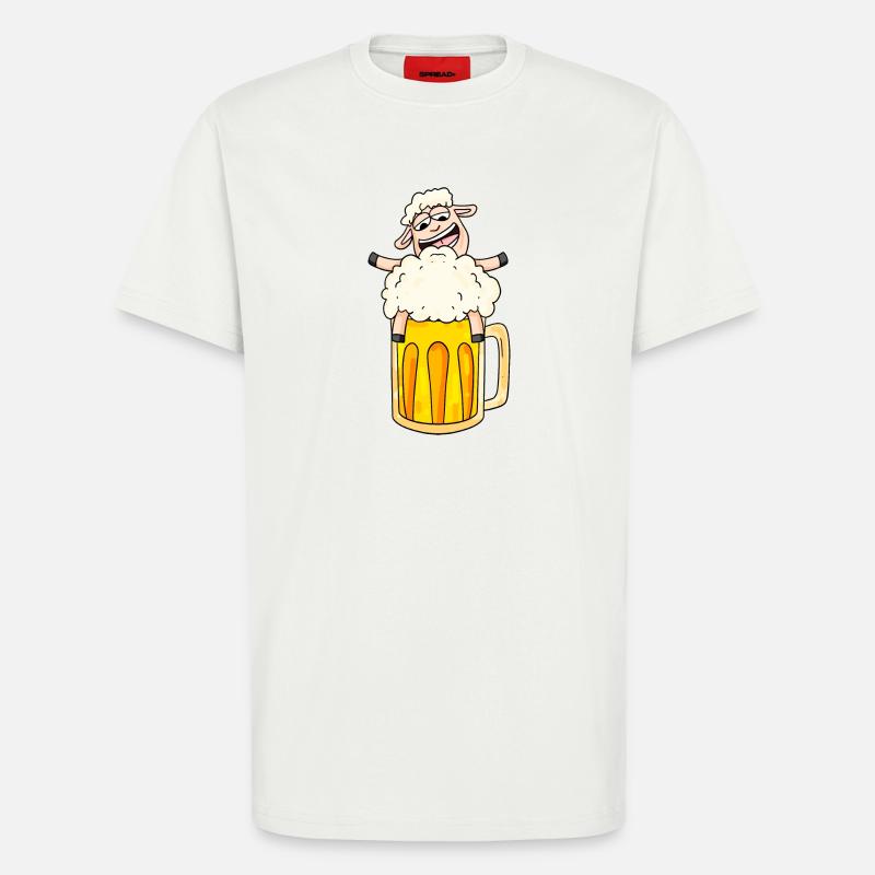 Bier Schaf Comic - T-Shirt - made by SPREAD - OFF WHITE
