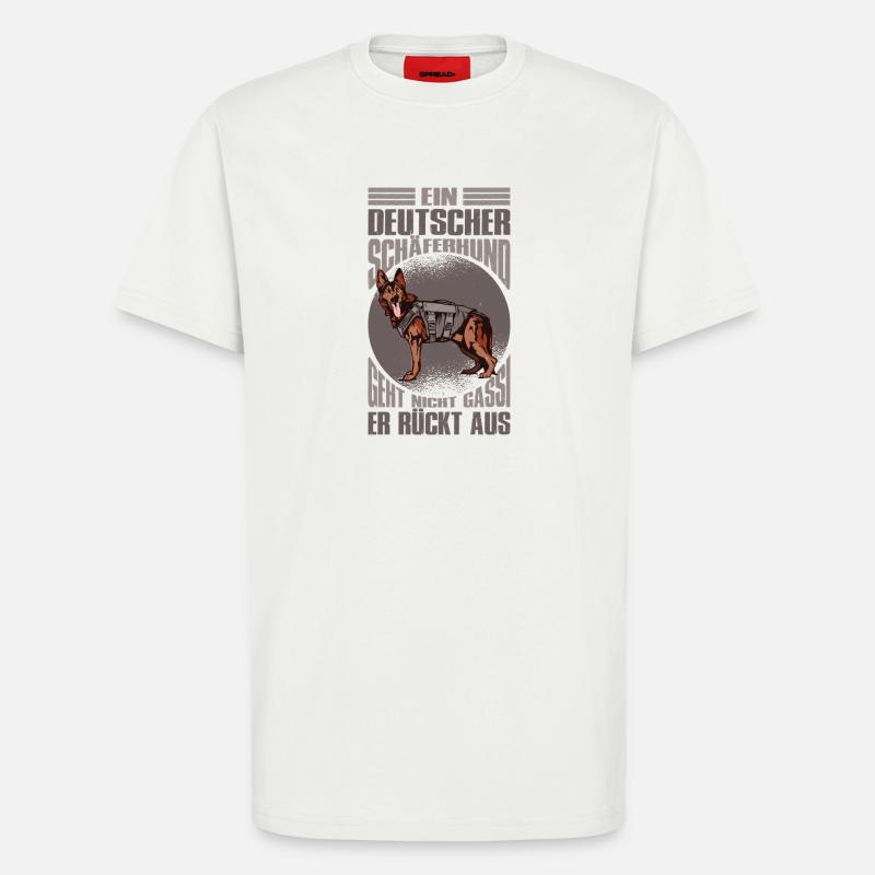 Schäferhund Geschenke Hund Herrchen Gassi - T-Shirt - made by SPREAD - OFF WHITE