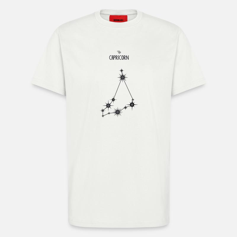 Steinbock Sternzeichen Sternbild Schwarz & Grau - T-Shirt - made by SPREAD - OFF WHITE