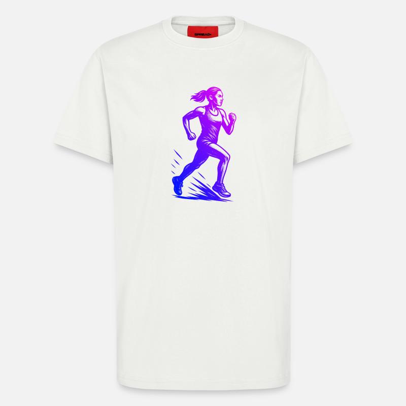 Modernes Running Artwork - T-Shirt - made by SPREAD - OFF WHITE