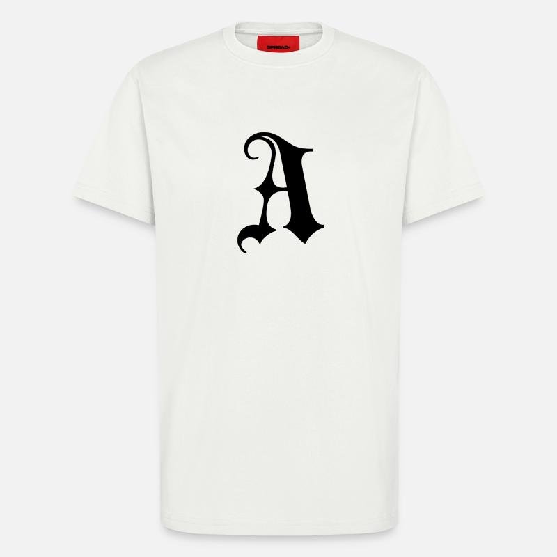 Verziertes Gothic Ein Monogramm - T-Shirt - made by SPREAD - OFF WHITE