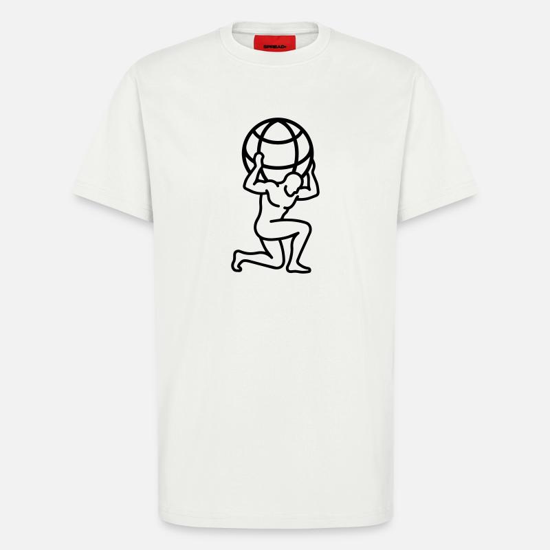 globe - T-shirt bio décontracté fabriqué en UE - OFF WHITE