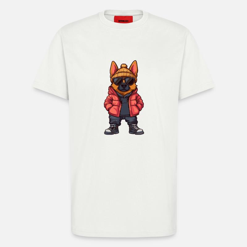 Schäferhund Cool Comic - T-Shirt - made by SPREAD - OFF WHITE