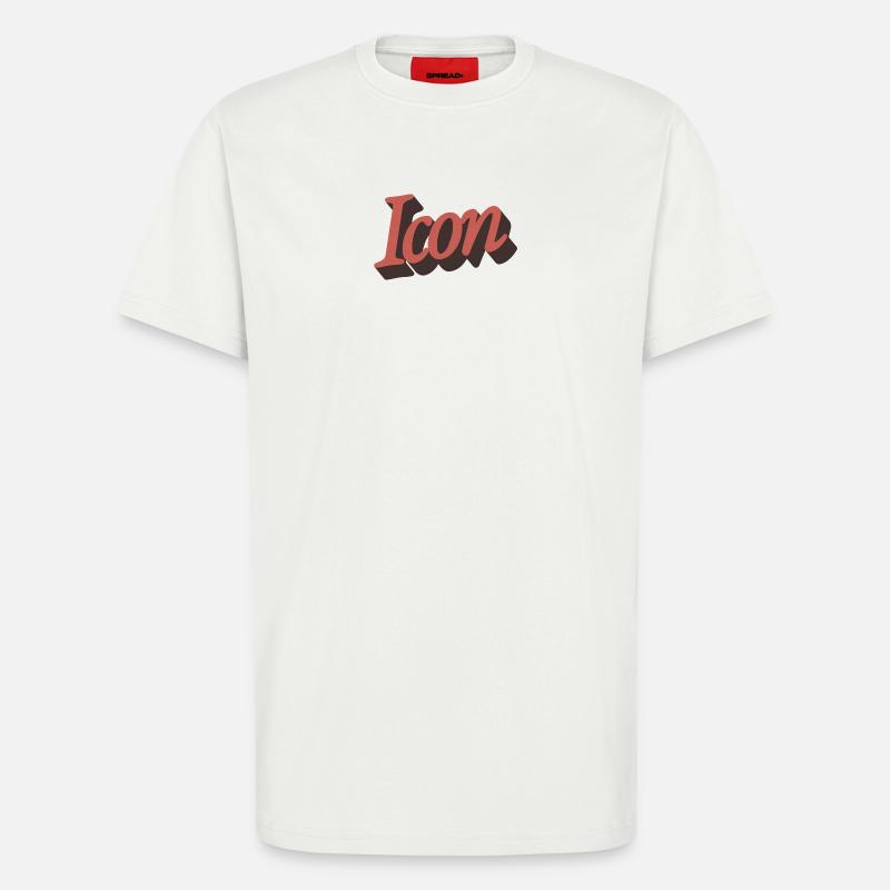 Retro Icon Script in Herbstorange - T-Shirt - made by SPREAD - OFF WHITE