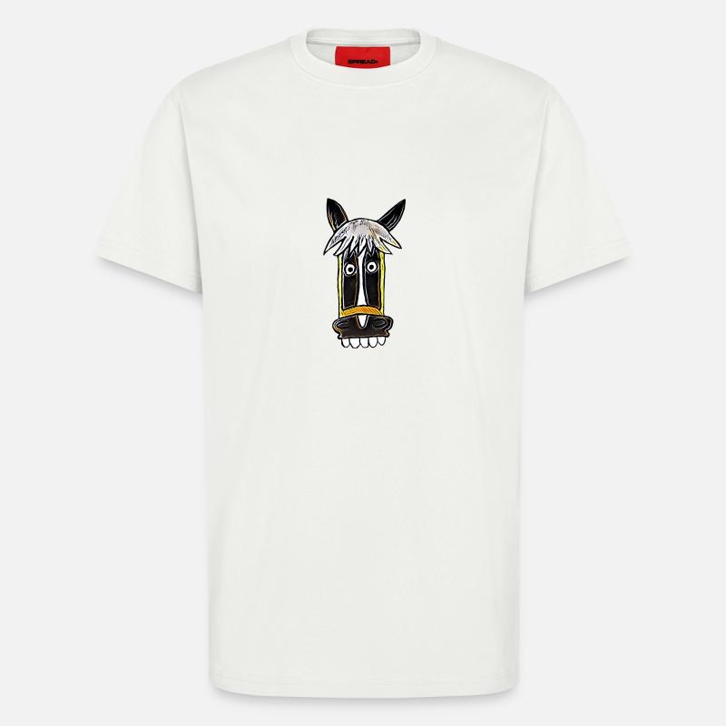 verrücktes Pferd Seppl Comic - T-Shirt - made by SPREAD - OFF WHITE
