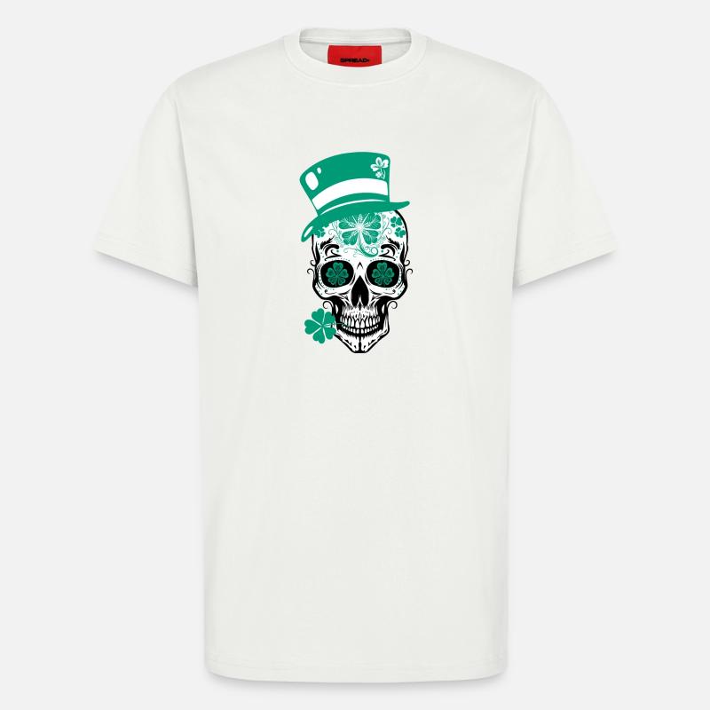 Sugar Skull Totenschädel St Patricks Day - T-Shirt - made by SPREAD - OFF WHITE