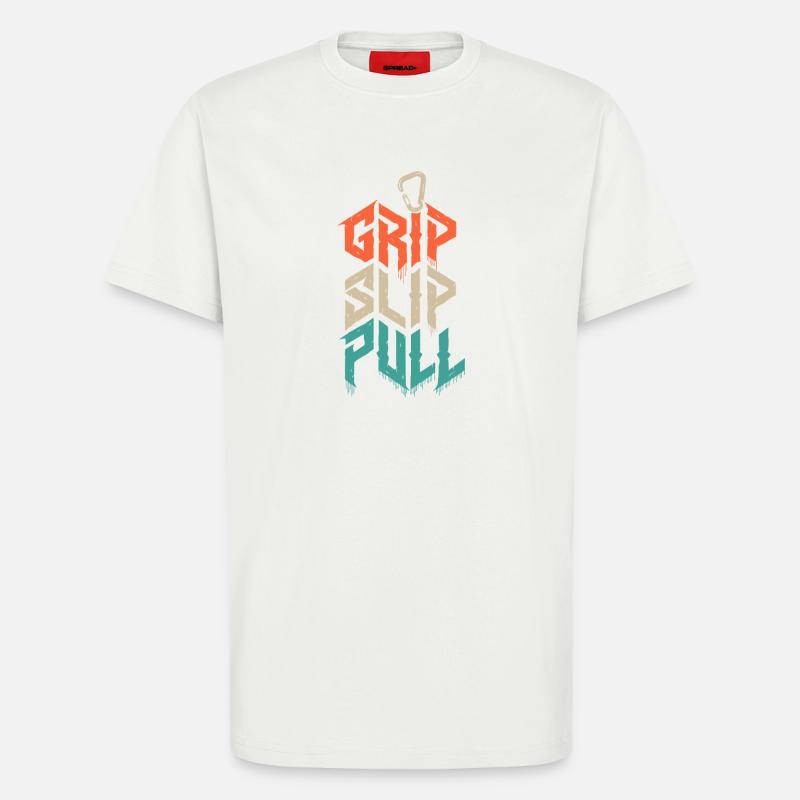 Grip Slip Pull Climbing Grunge - T-shirt bio décontracté fabriqué en UE - OFF WHITE