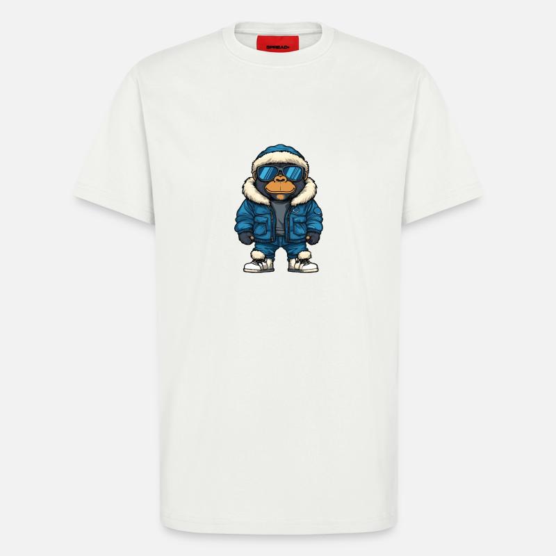 Gorilla Winter Comic - T-Shirt - made by SPREAD - OFF WHITE