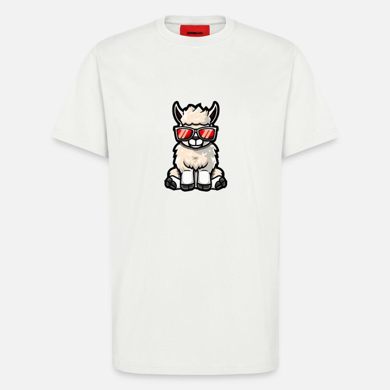 Alpaka Llama Cool Comic - T-Shirt - made by SPREAD - OFF WHITE