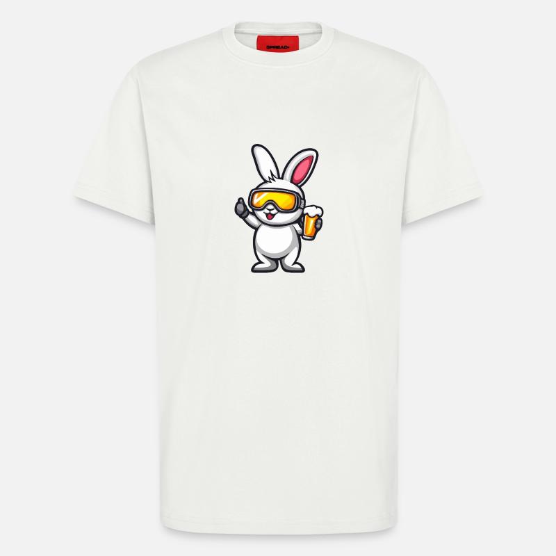 Rabbit Après Ski Beer Comic - T-Shirt - made by SPREAD - OFF WHITE