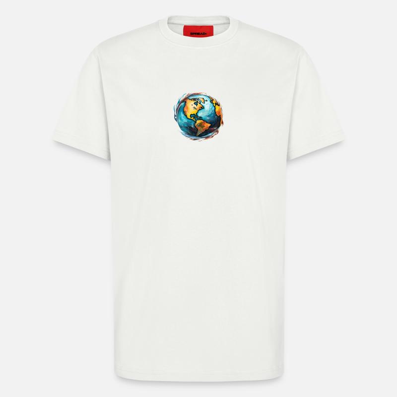 Globus in Bewegung - T-Shirt - made by SPREAD - OFF WHITE