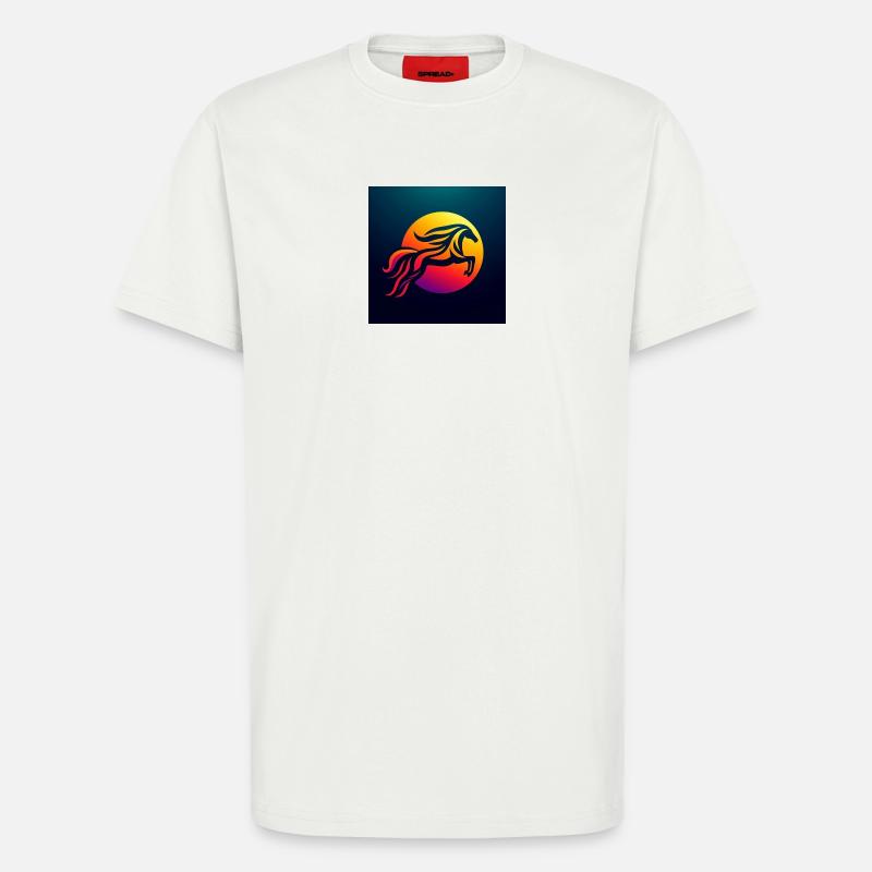 Cavalier à cheval 2 - T-shirt bio décontracté fabriqué en UE - OFF WHITE