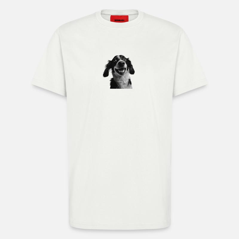 Schwarz Weisser Hund - T-Shirt - made by SPREAD - OFF WHITE