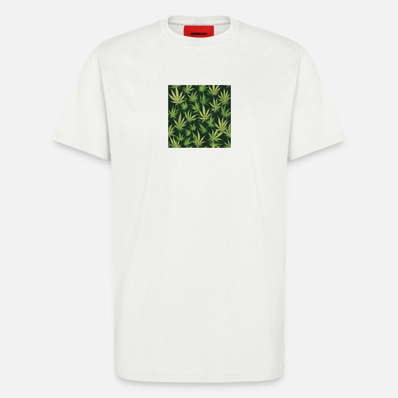 cannabis - T-shirt bio décontracté fabriqué en UE - OFF WHITE
