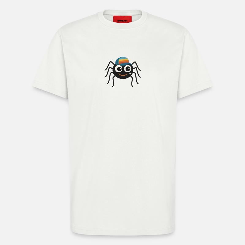 Coole Spinne mit Retro-Cappy – süß & frech - T-Shirt - made by SPREAD - OFF WHITE