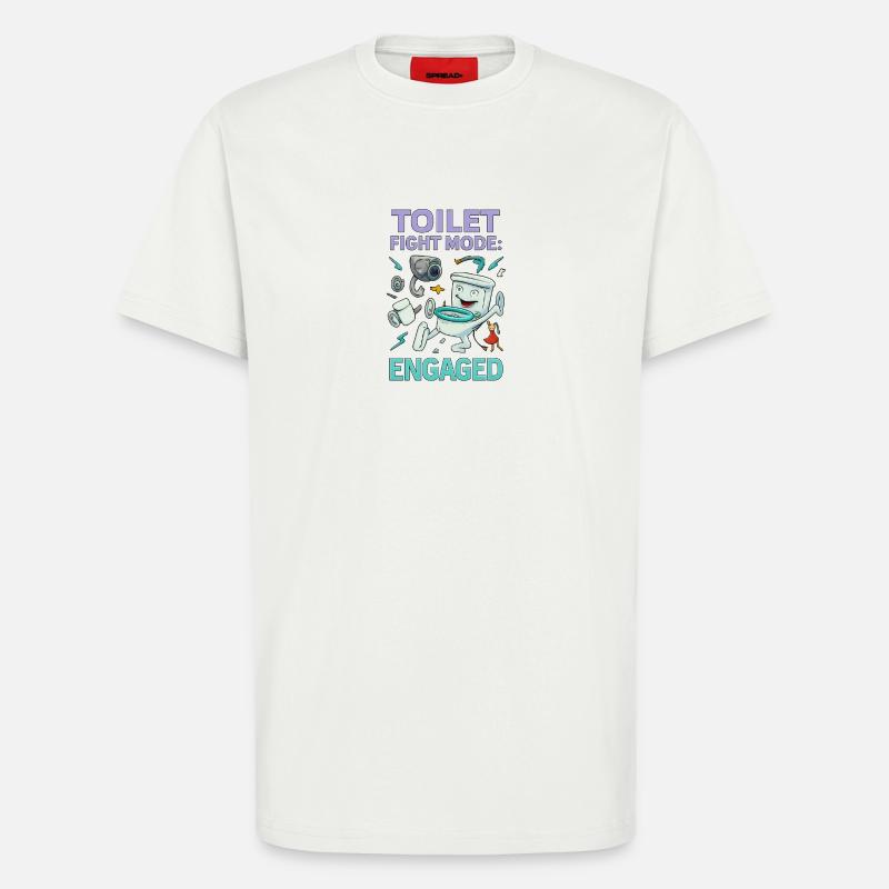 Toilettenkampf-Modus – Absurdes Hirnfäule-Design - T-Shirt - made by SPREAD - OFF WHITE