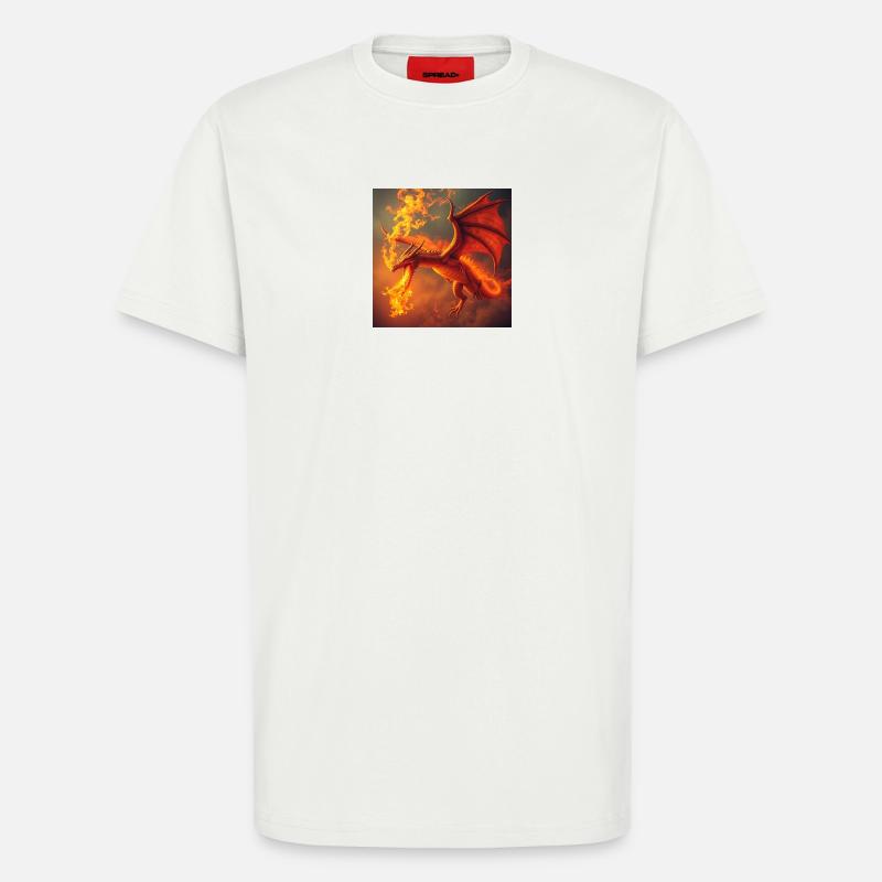 Fire Dragon in the Flame Tail - T-Shirt - made by SPREAD - OFF WHITE