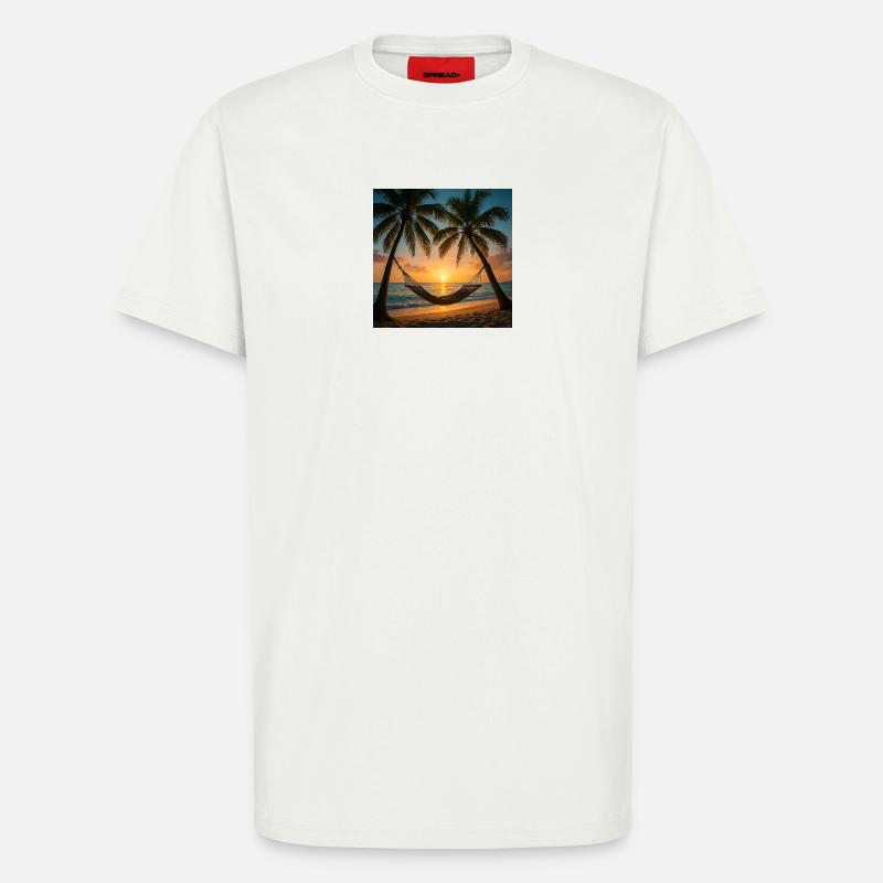 Vacation - Palmen - Hängematte - T-Shirt - made by SPREAD - OFF WHITE