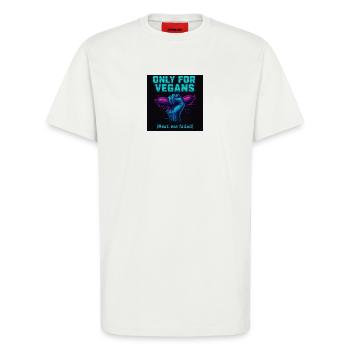 Only for vegans - T-Shirt - made by SPREAD - OFF WHITE - Front - Alina (178cm) & Michal (187cm)