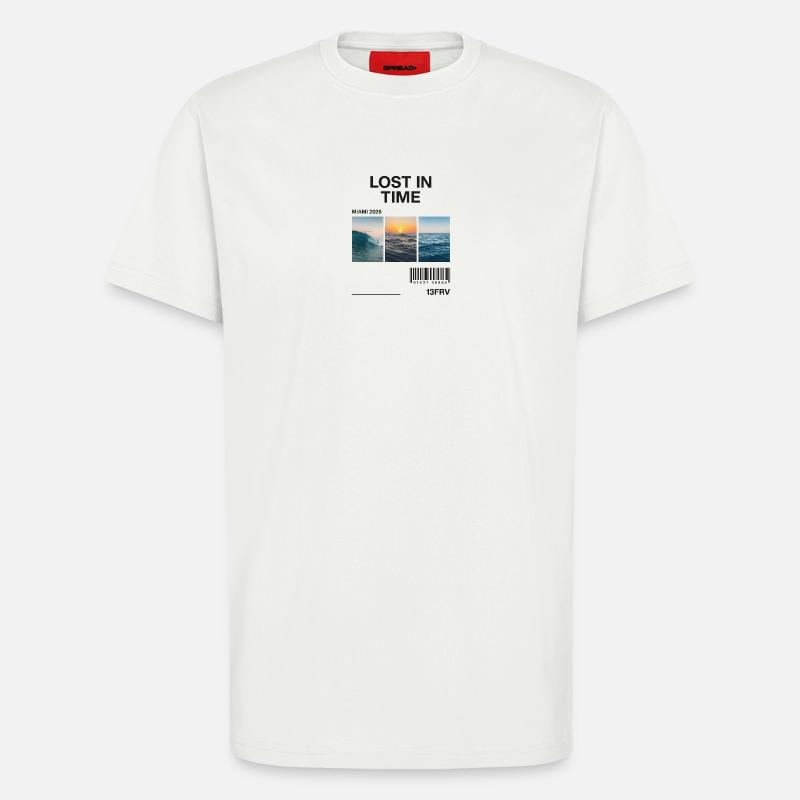 Lost Time: Miami Waves Triptych - T-Shirt - made by SPREAD - OFF WHITE