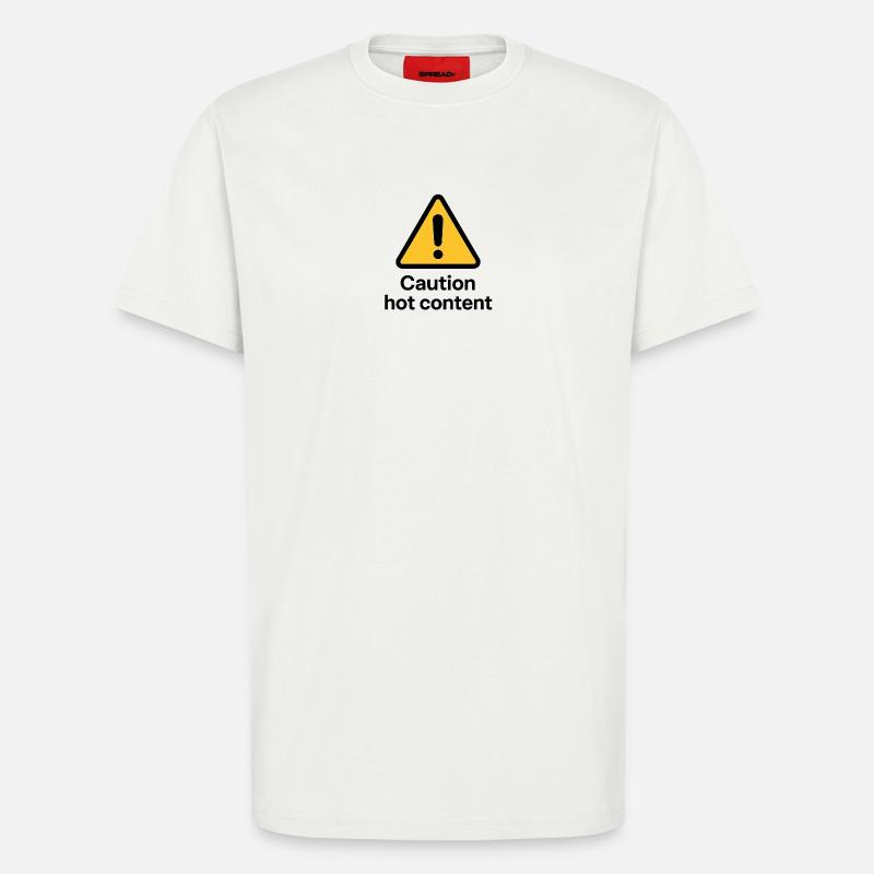 Warnung vor heißen Inhalten - T-Shirt - made by SPREAD - OFF WHITE