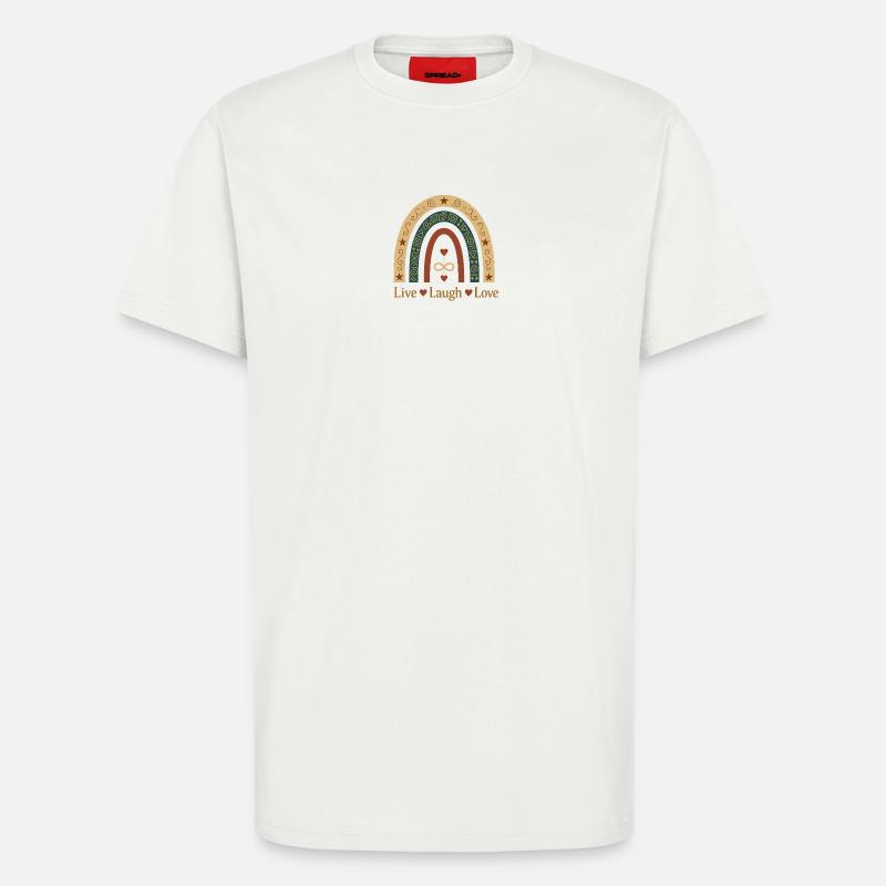 Live Laugh Love Boho Regenbogen - T-Shirt - made by SPREAD - OFF WHITE