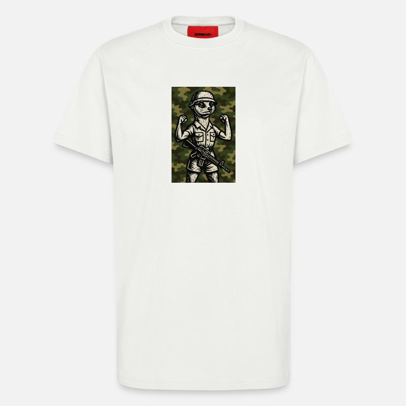 erdmännchen comic helden - T-Shirt - made by SPREAD - OFF WHITE