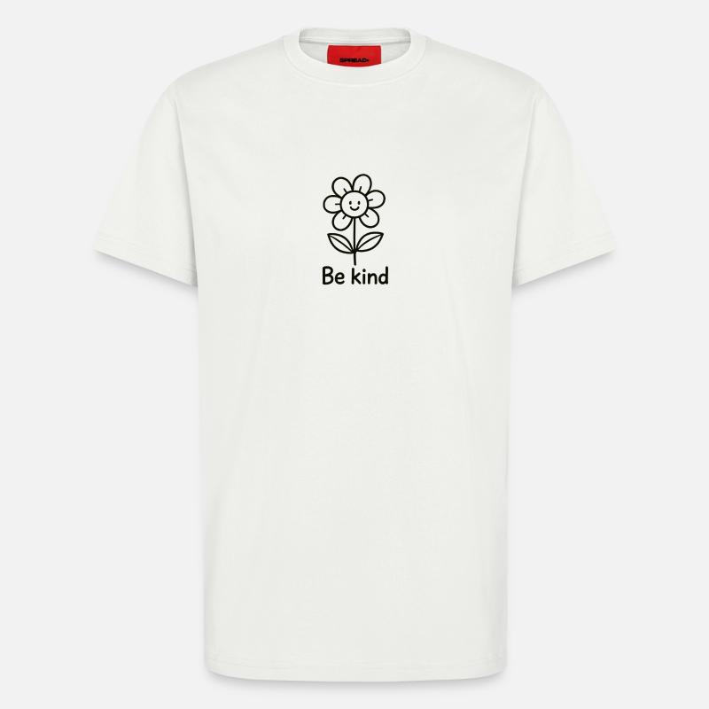 Fleur joyeuse avec message - T-shirt bio décontracté fabriqué en UE - OFF WHITE