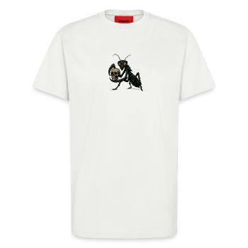 Gottesanbeterin - T-Shirt - made by SPREAD - OFF WHITE - Vorne - Alina (178cm) & Michal (187cm)