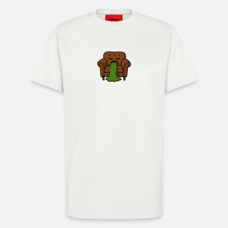 Couchi throws up - T-Shirt - made by SPREAD - OFF WHITE