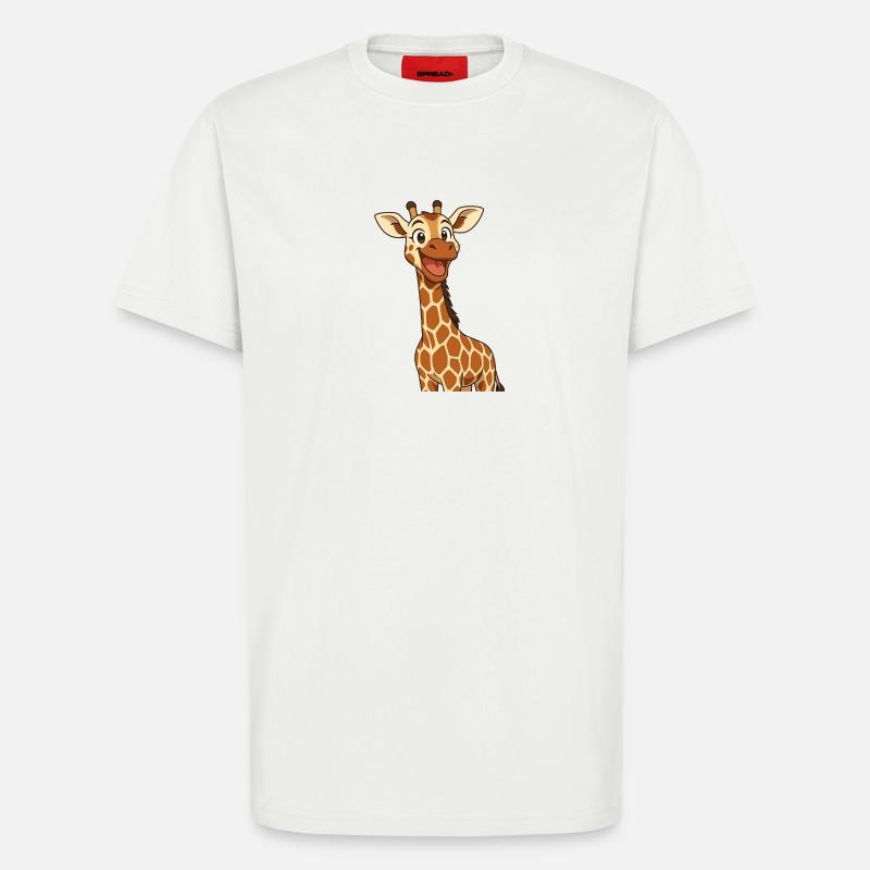 Happy giraffe with smiling expression - T-Shirt - made by SPREAD - OFF WHITE