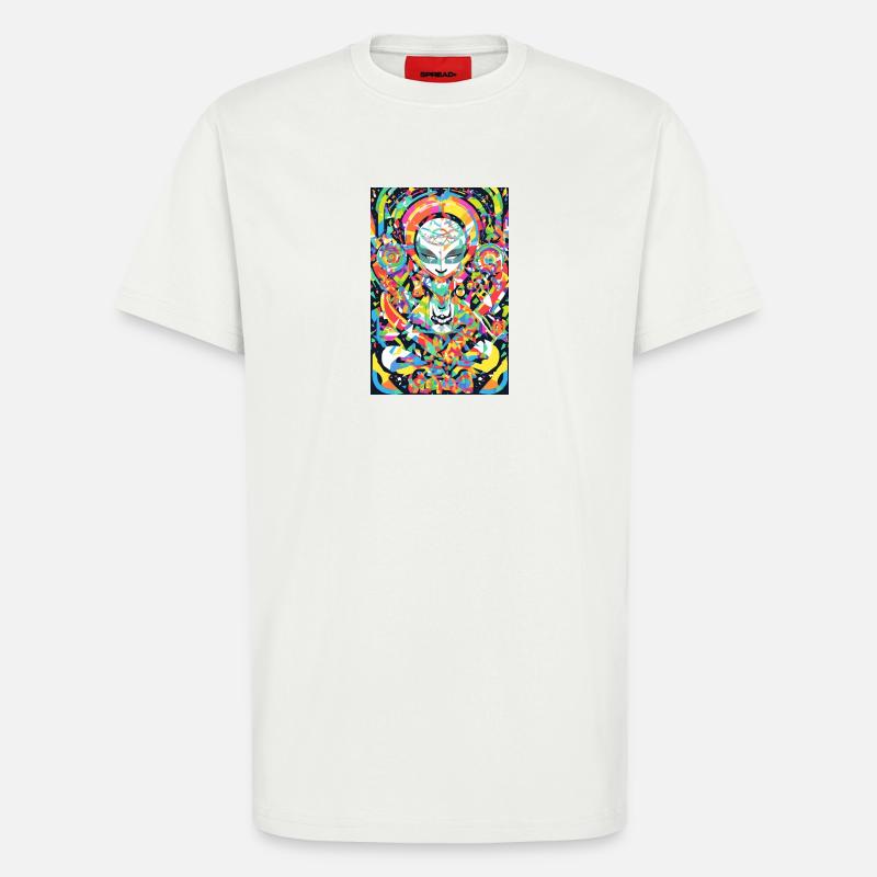 Psychedelisches Chakra & Katzenkunst - T-Shirt - made by SPREAD - OFF WHITE