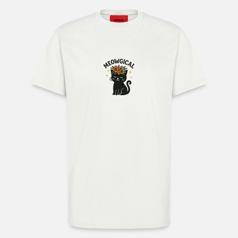 Conception de chat mignon magique - Meowgical - T-shirt bio décontracté fabriqué en UE - OFF WHITE
