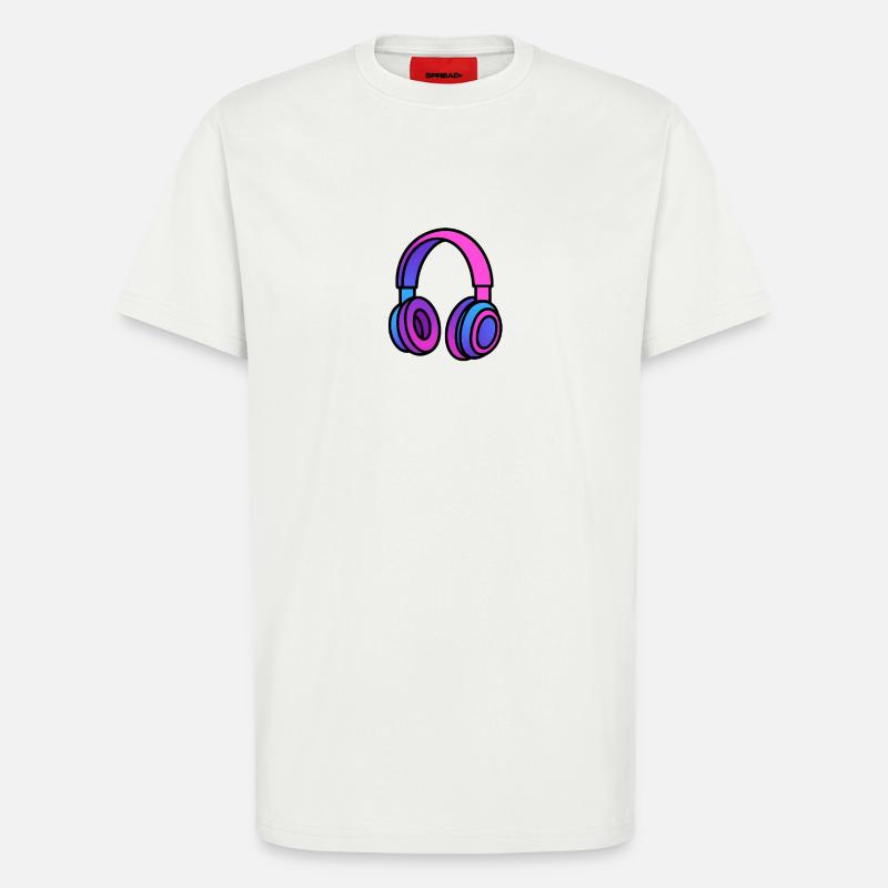 Neon Gradient Kopfhörer Illustration - T-Shirt - made by SPREAD - OFF WHITE