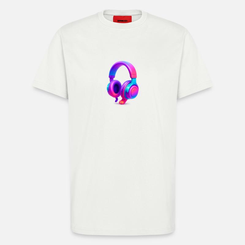 Neon Gradient Kopfhörer - T-Shirt - made by SPREAD - OFF WHITE