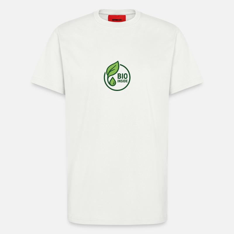 Bio Inside Blätter Logo Shirt - T-Shirt - made by SPREAD - OFF WHITE