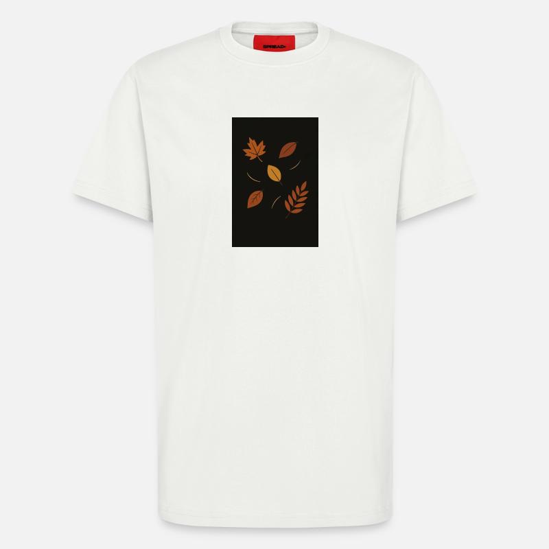 Herbstlaub auf dunklem Hintergrund - T-Shirt - made by SPREAD - OFF WHITE