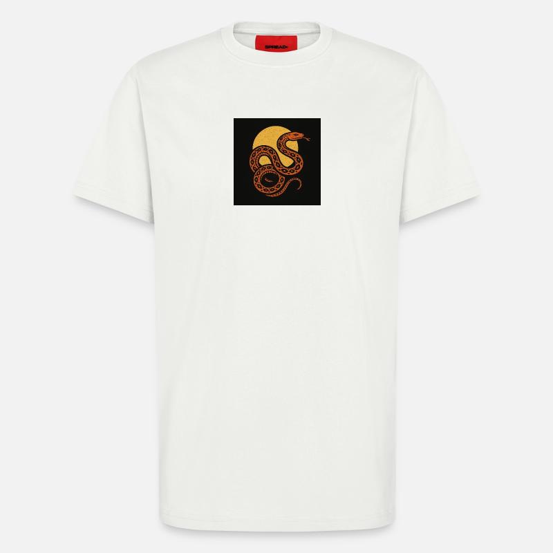 Sonnenschlange vor dunklem Hintergrund - T-Shirt - made by SPREAD - OFF WHITE