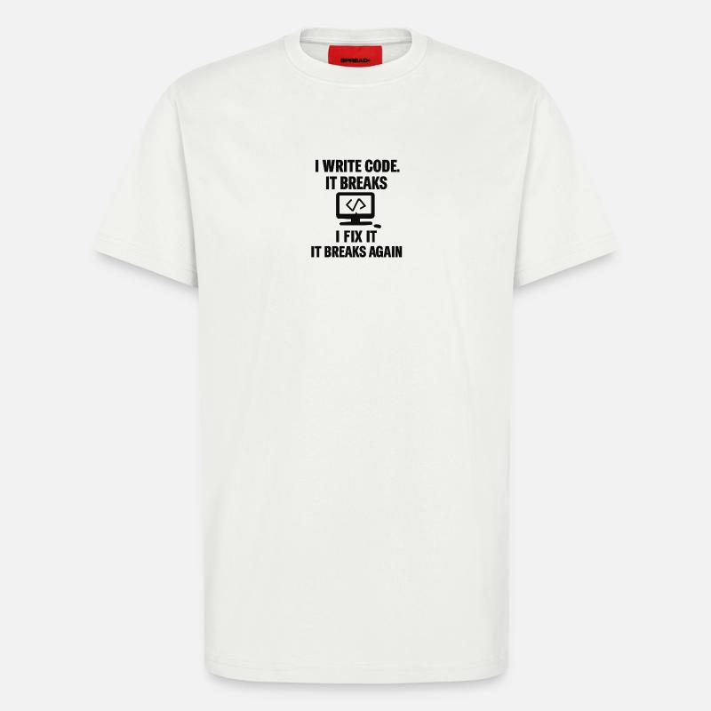 I Write Code – Funny Programmer T-Shirt - T-Shirt - made by SPREAD - OFF WHITE