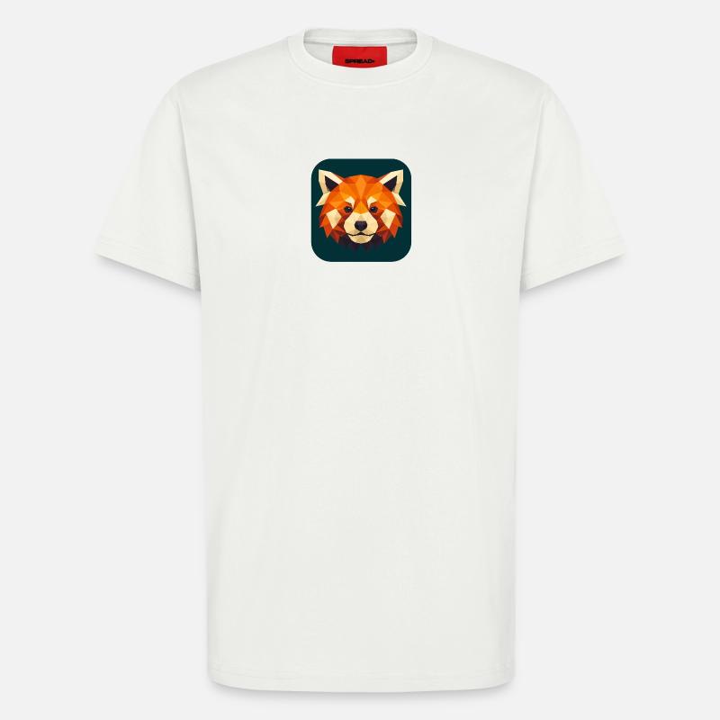 Roter Panda Kopf Low Poly - T-Shirt - made by SPREAD - OFF WHITE