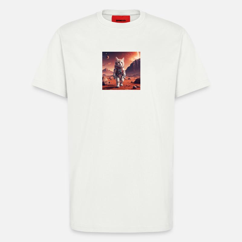 Katzenastronaut auf Mars - T-Shirt - made by SPREAD - OFF WHITE