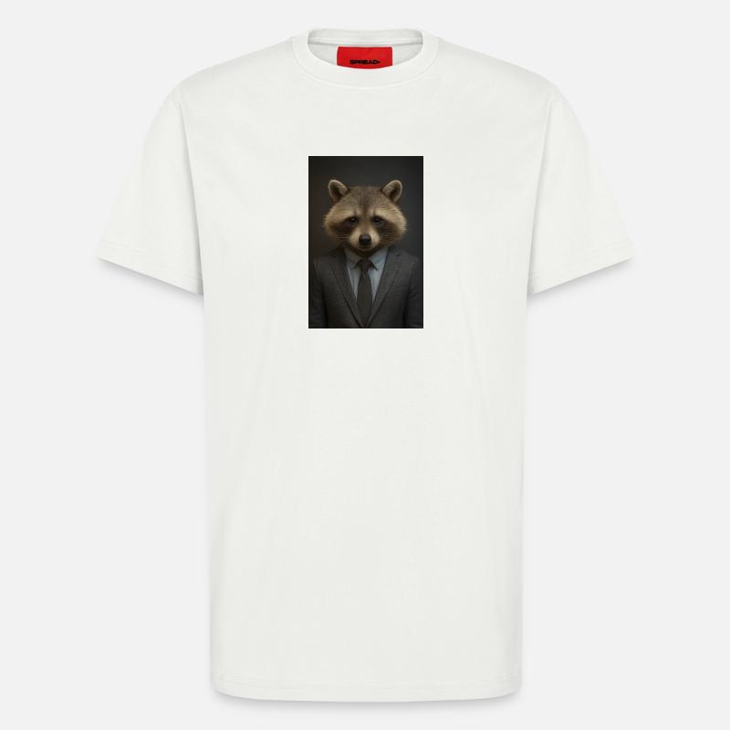 Waschbär im Anzug – Geschäftsstil - T-Shirt - made by SPREAD - OFF WHITE