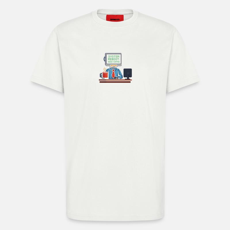 System Reboot Need Coffee - T-Shirt - made by SPREAD - OFF WHITE