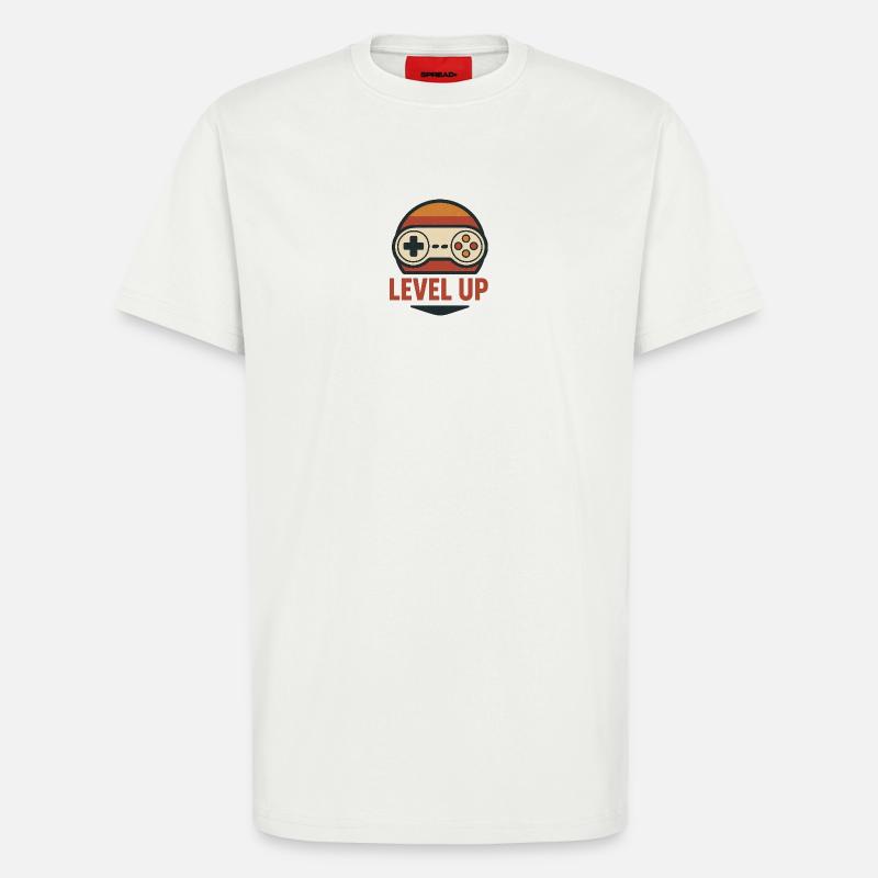 Level Up Retro Controller Grafik - T-Shirt - made by SPREAD - OFF WHITE