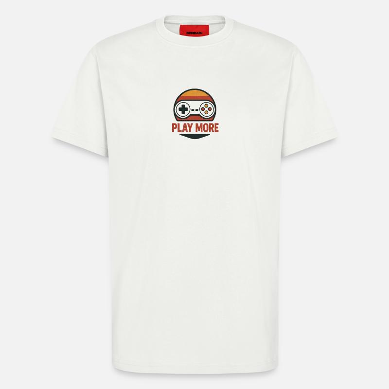 Retro Controller Motiv Play More - T-Shirt - made by SPREAD - OFF WHITE