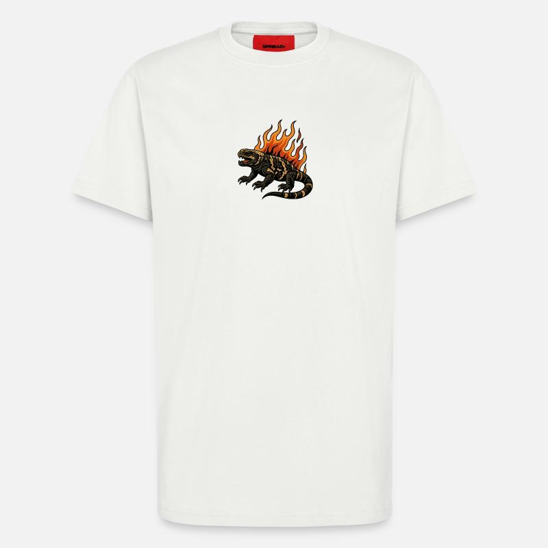 Flammen Gila-Krustenechse - T-Shirt - made by SPREAD - OFF WHITE